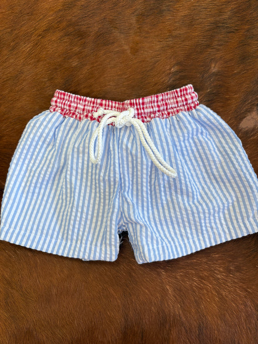 Red White & Blue Boy Bathing Suit Shorts