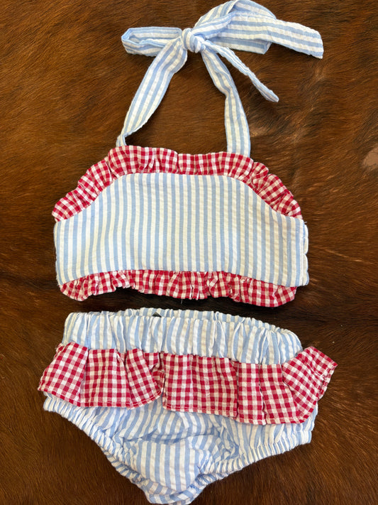 Red White & Blue Girl Bathing Suit