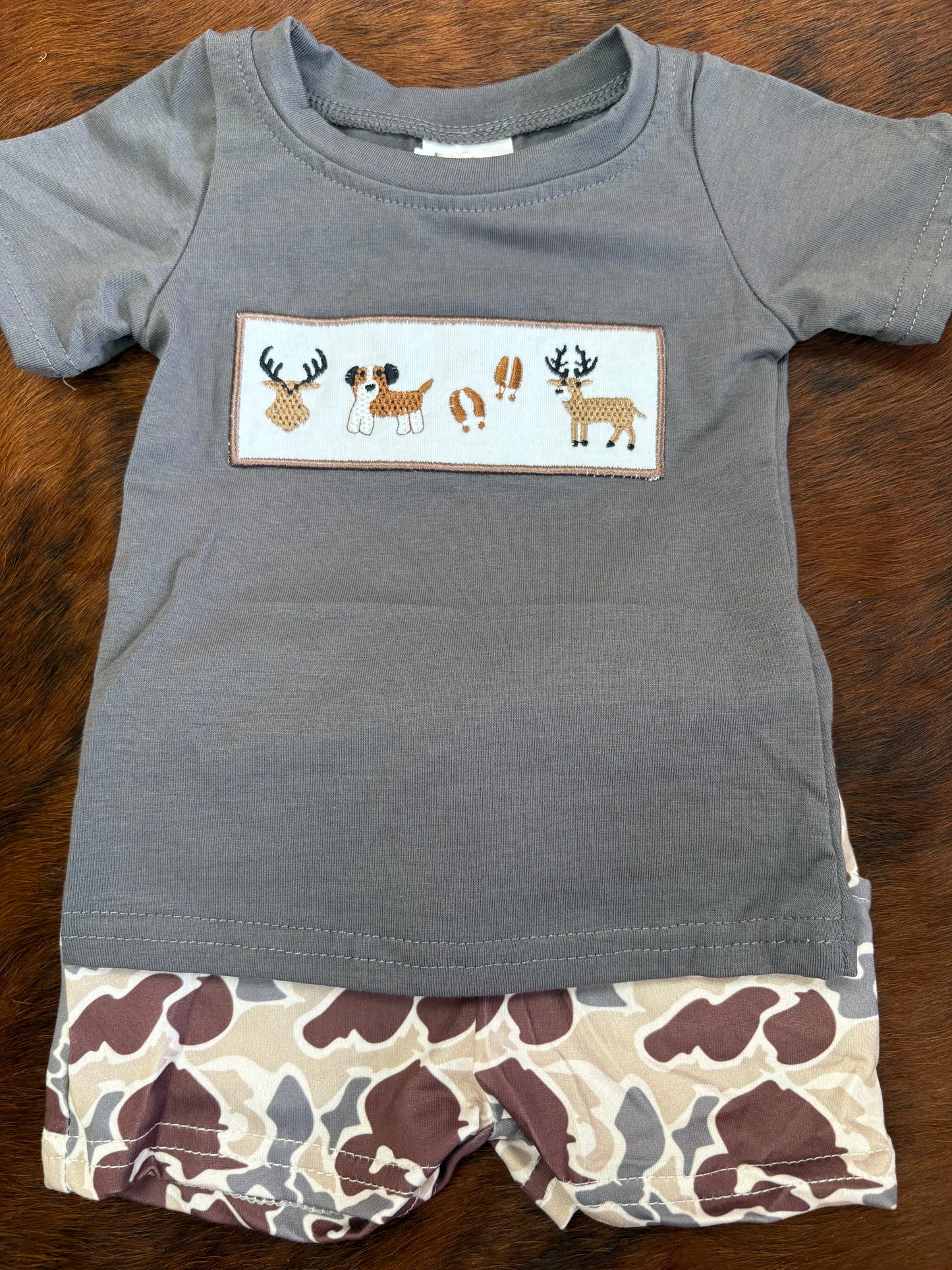 Deer Dog Toddler Boy Short Set