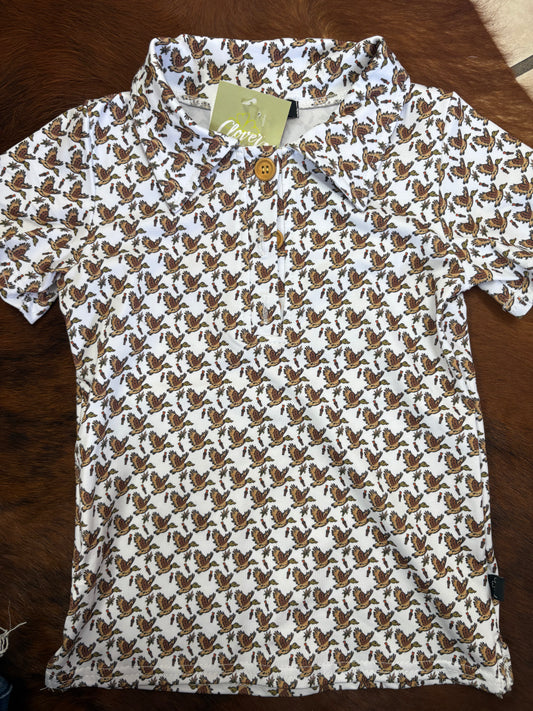 Brown Duck Boy Collared Shirt