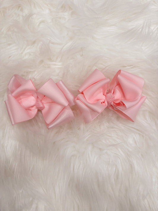 Pink piggies bow set
